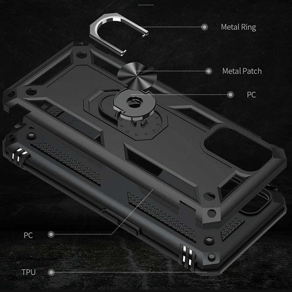 CaseUp Oppo Reno 5 Lite Kılıf Magnetic Ring Holder Siyah 3